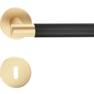 Mâner ușă de interior, TIME LINEAR, auriu satin, cu rozetă cheie