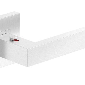 Mâner ușă de interior, TOPAZ CLICK, inox, cu rozetă cheie, blocator dreapta
